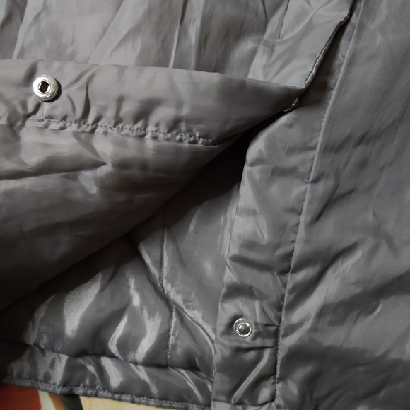 Vintage Silver Winter Puffer Jacket Long Parka Gray Designer oversized XXL - Picture 3 of 5